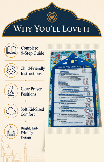 Kids’ Step-by-Step Salah Prayer Rug
