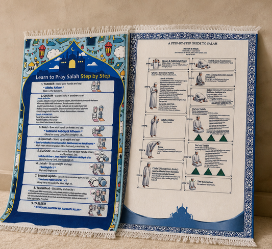 Salah Guide Set — Adult & Kids Prayer Rugs